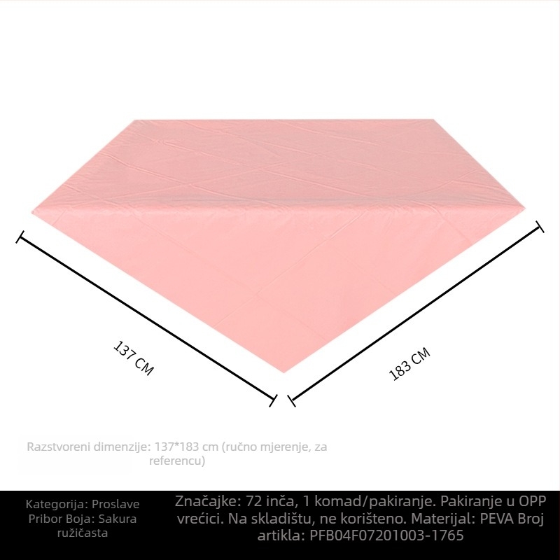Jednokratni PE plastični stolnjak za stol, pravokutnog oblika, 30 μm, jedinstven uzorak, s logom