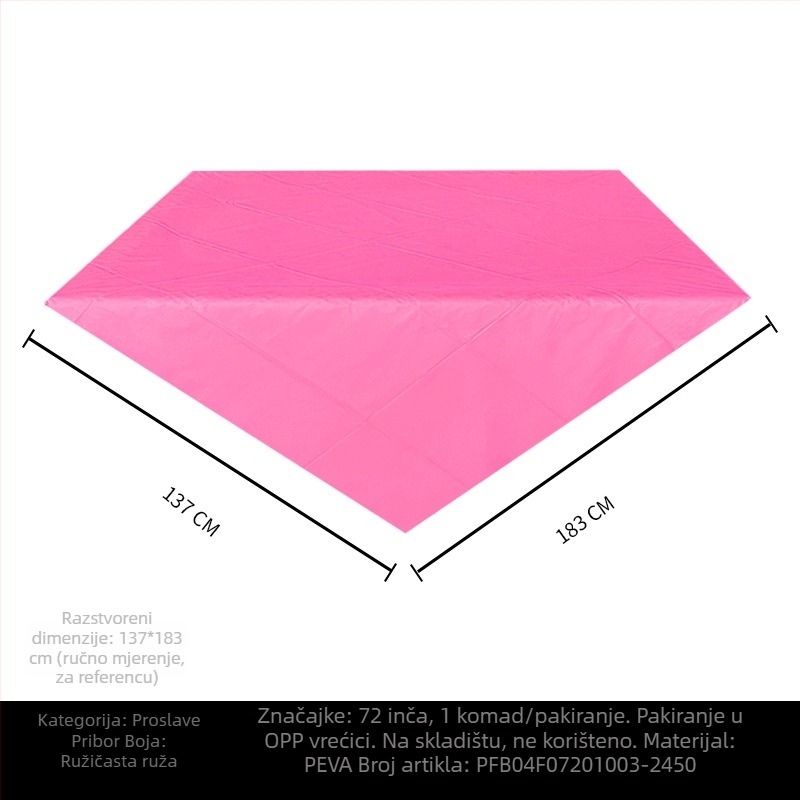 Jednokratni PE plastični stolnjak za stol, pravokutnog oblika, 30 μm, jedinstven uzorak, s logom