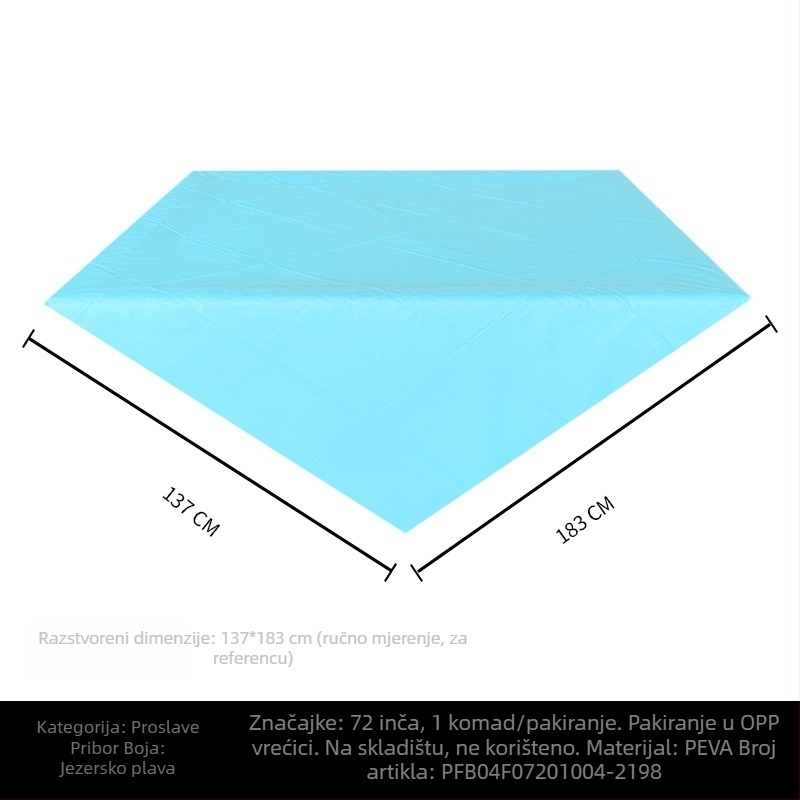 Jednokratni PE plastični stolnjak za stol, pravokutnog oblika, 30 μm, jedinstven uzorak, s logom