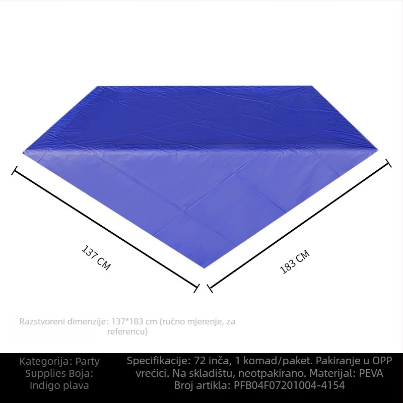 Jednokratni PE plastični stolnjak za stol, pravokutnog oblika, 30 μm, jedinstven uzorak, s logom