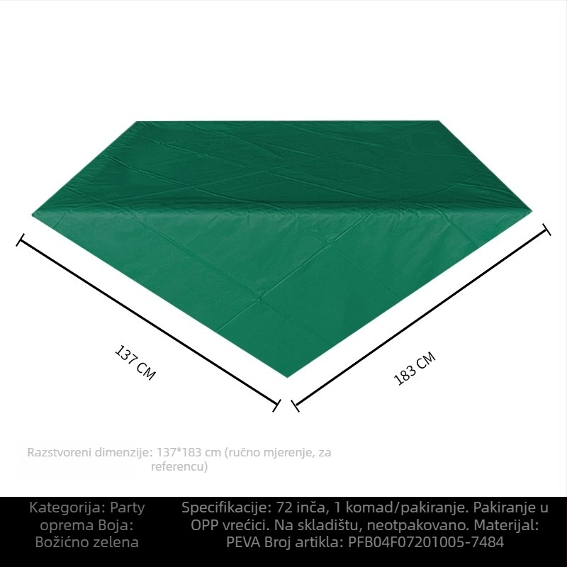 Jednokratni PE plastični stolnjak za stol, pravokutnog oblika, 30 μm, jedinstven uzorak, s logom