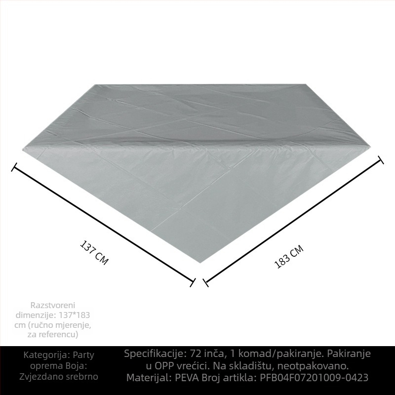 Jednokratni PE plastični stolnjak za stol, pravokutnog oblika, 30 μm, jedinstven uzorak, s logom