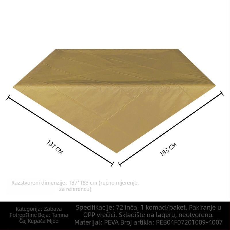 Jednokratni PE plastični stolnjak za stol, pravokutnog oblika, 30 μm, jedinstven uzorak, s logom
