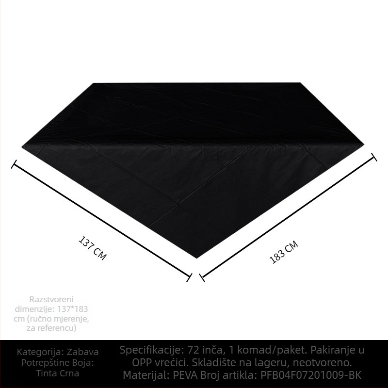 Jednokratni PE plastični stolnjak za stol, pravokutnog oblika, 30 μm, jedinstven uzorak, s logom