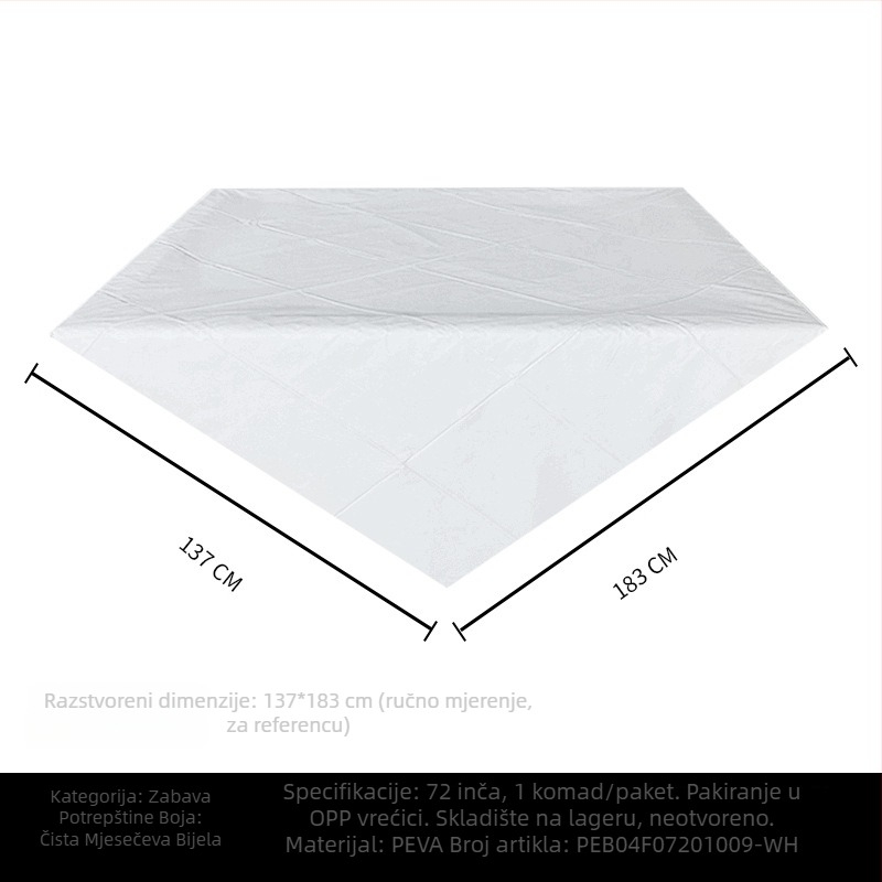 Jednokratni PE plastični stolnjak za stol, pravokutnog oblika, 30 μm, jedinstven uzorak, s logom