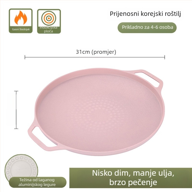 Okrugla ploča za roštilj od legure za vanjsku pripremu hrane, elektropliranje i plastično prešivanje; težina 1 kg; prilagodljiva obrada i mogućnost privatne oznake