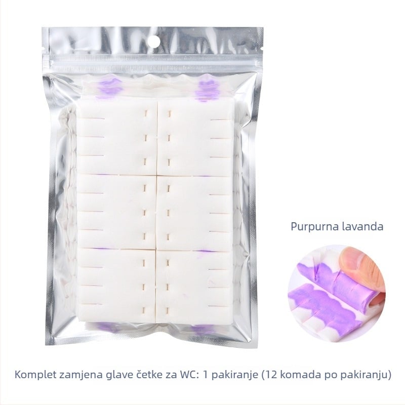 Jednokratni set četke za WC-a s dugim držalom, zamjenjivom glavom, bez mrtvih kutova, plastična konstrukcija.