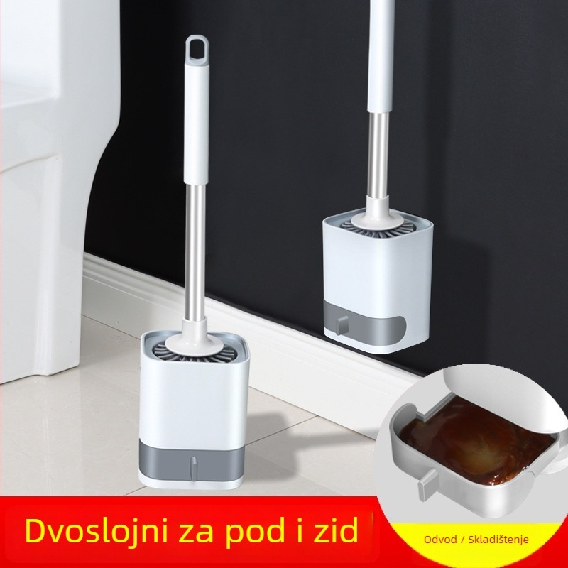 Set četkica za WC s bazom, silikon glava, čišćenje bez mrtvog kuta
