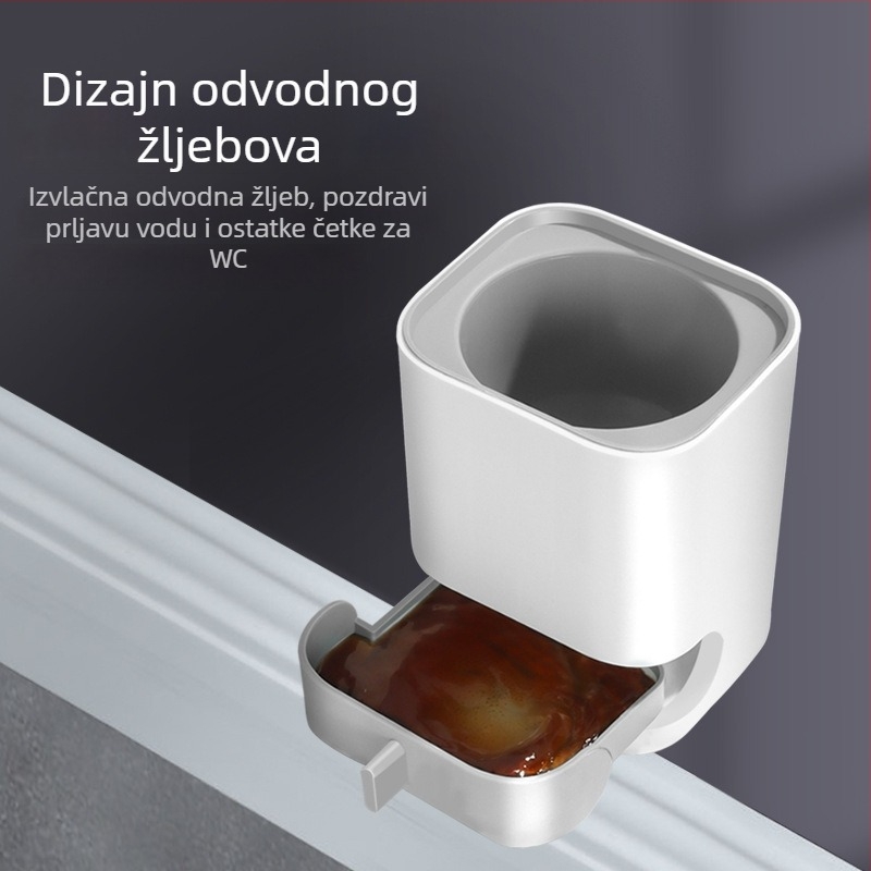 Set četkica za WC s bazom, silikon glava, čišćenje bez mrtvog kuta