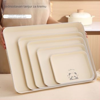 Pravokutni tanjur za čaj, plastični, ručna izrada, debeli dizajn za catering, japanski stil, jednostavan stil; pogodan za čaj, šalice, voće i kafić deserte