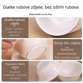 Jednokratna posuda od rižine ljuske, plastična, debela, otporna na visoke temperature, 350 ml