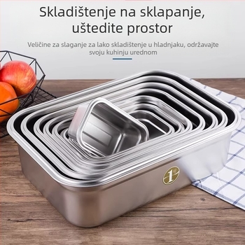 Kutija za ručak od nehrđajućeg čelika, velika kapaciteta, pravokutnog oblika, mikrotalasno sigurna, zatvarač za očuvanje svježine