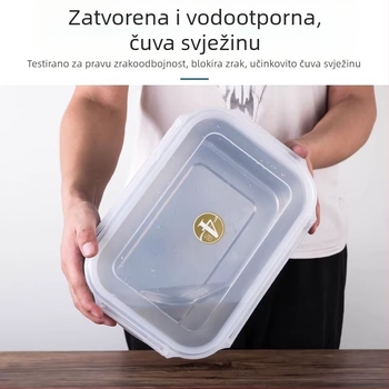 Kutija za ručak od nehrđajućeg čelika, velika kapaciteta, pravokutnog oblika, mikrotalasno sigurna, zatvarač za očuvanje svježine