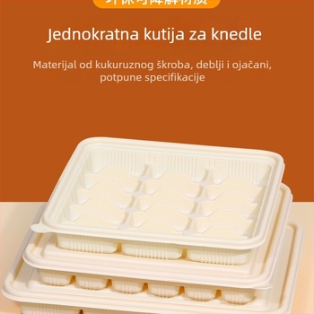 Jednokratna kutija za knedle s neovisnim pretincima – sigurna za hranu, zamrzavanje i skladištenje u hladnjaku, biološki razgradiva