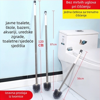 Duga nehrđajuća čelična četka za WC i akvarij s produženom ručkom – za toalete i akvarije, proljeće 2021 izlazak