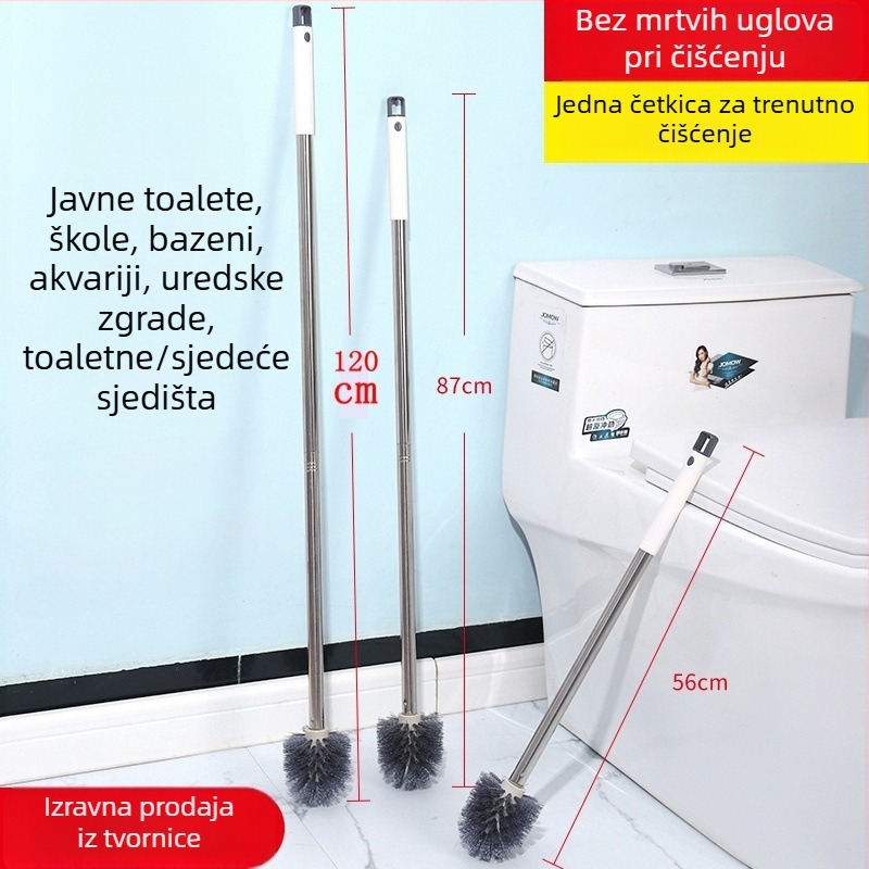 Duga nehrđajuća čelična četka za WC i akvarij s produženom ručkom – za toalete i akvarije, proljeće 2021 izlazak