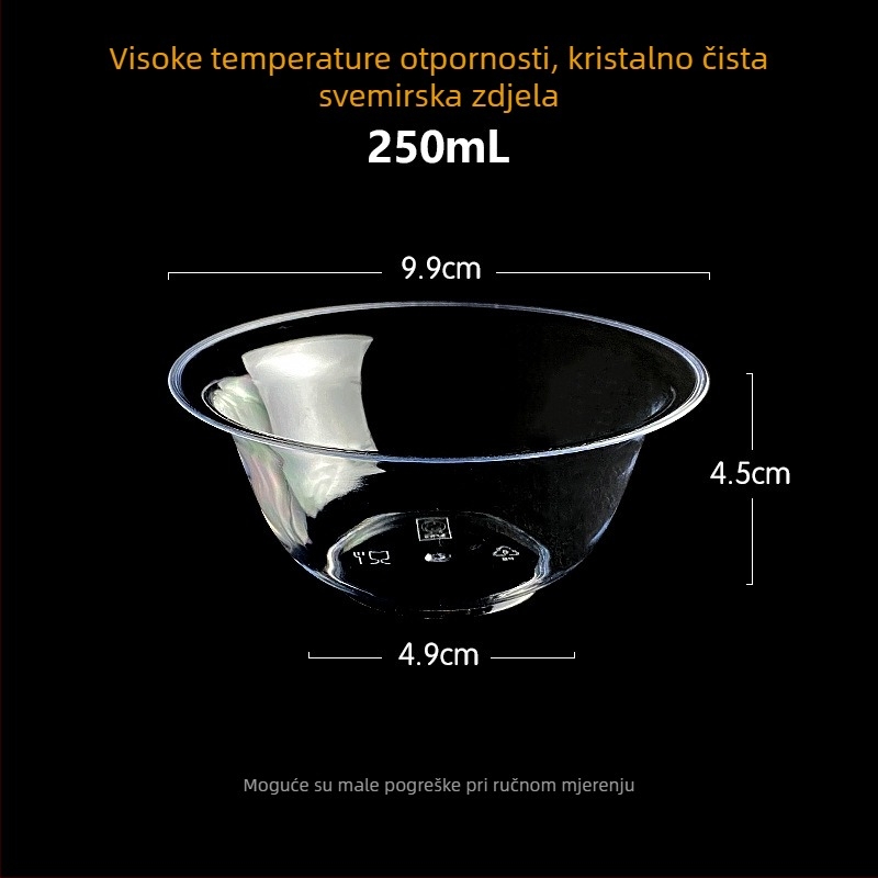 Jednokratna zdjela Li shen, debeli plast, oko 300 ml, paket 20 komada