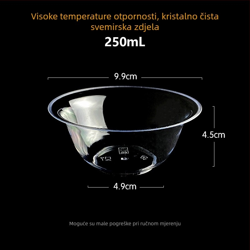 Jednokratna zdjela Li shen, debeli plast, oko 300 ml, paket 20 komada