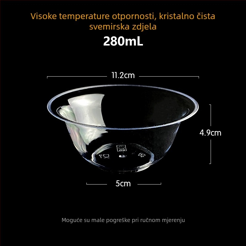 Jednokratna zdjela Li shen, debeli plast, oko 300 ml, paket 20 komada