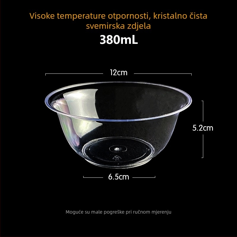 Jednokratna zdjela Li shen, debeli plast, oko 300 ml, paket 20 komada