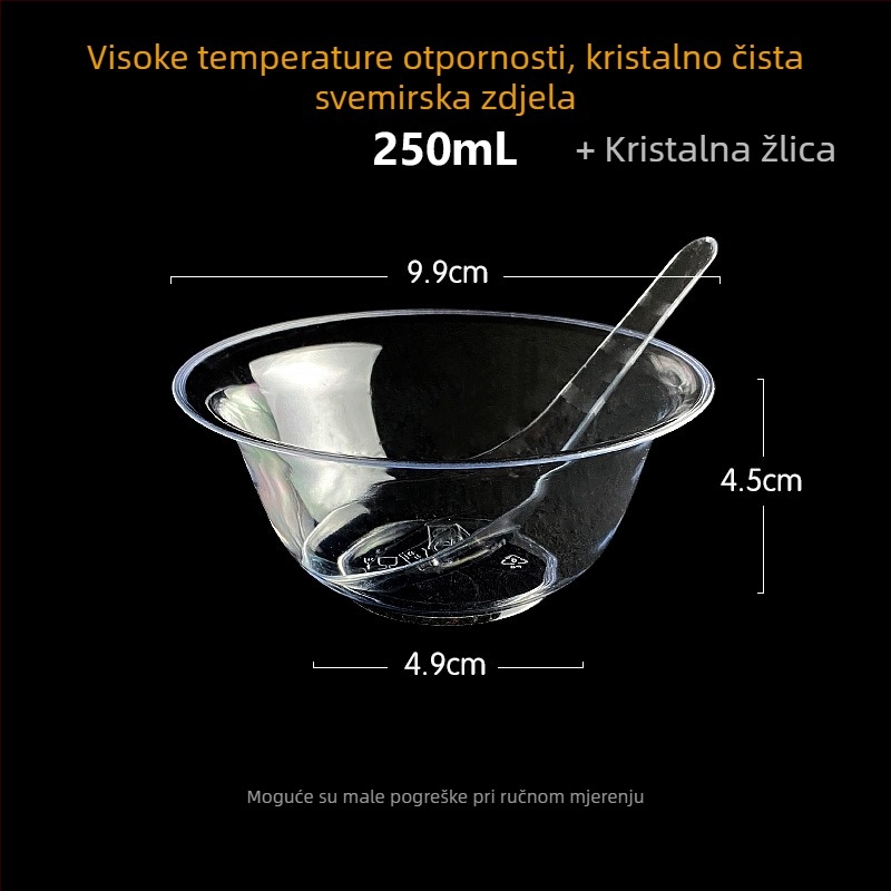 Jednokratna zdjela Li shen, debeli plast, oko 300 ml, paket 20 komada
