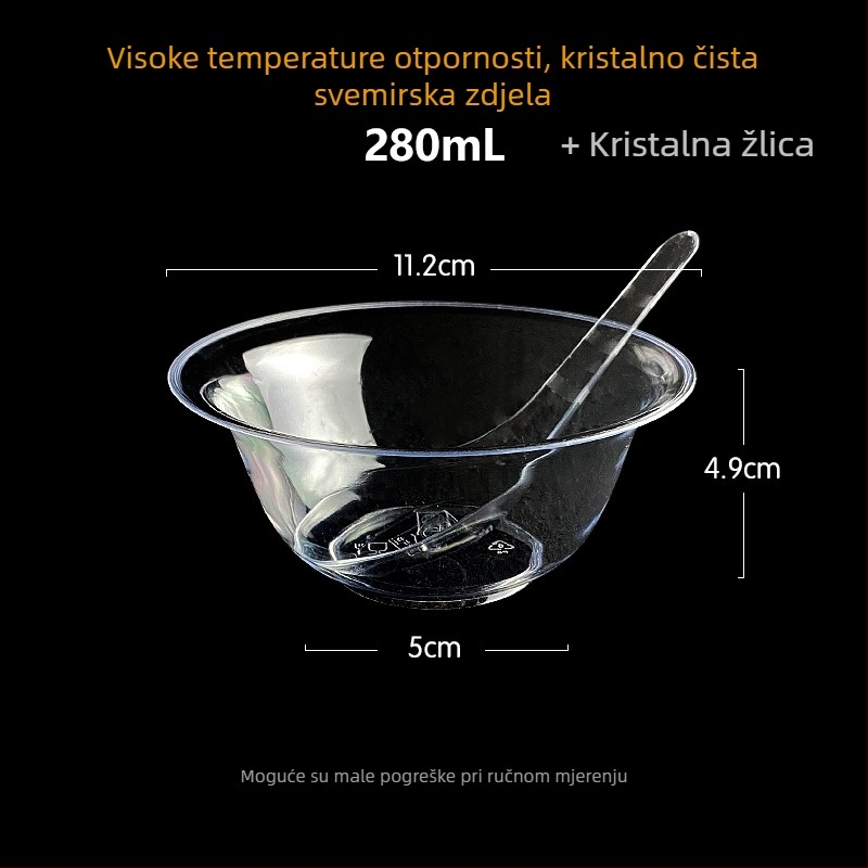 Jednokratna zdjela Li shen, debeli plast, oko 300 ml, paket 20 komada