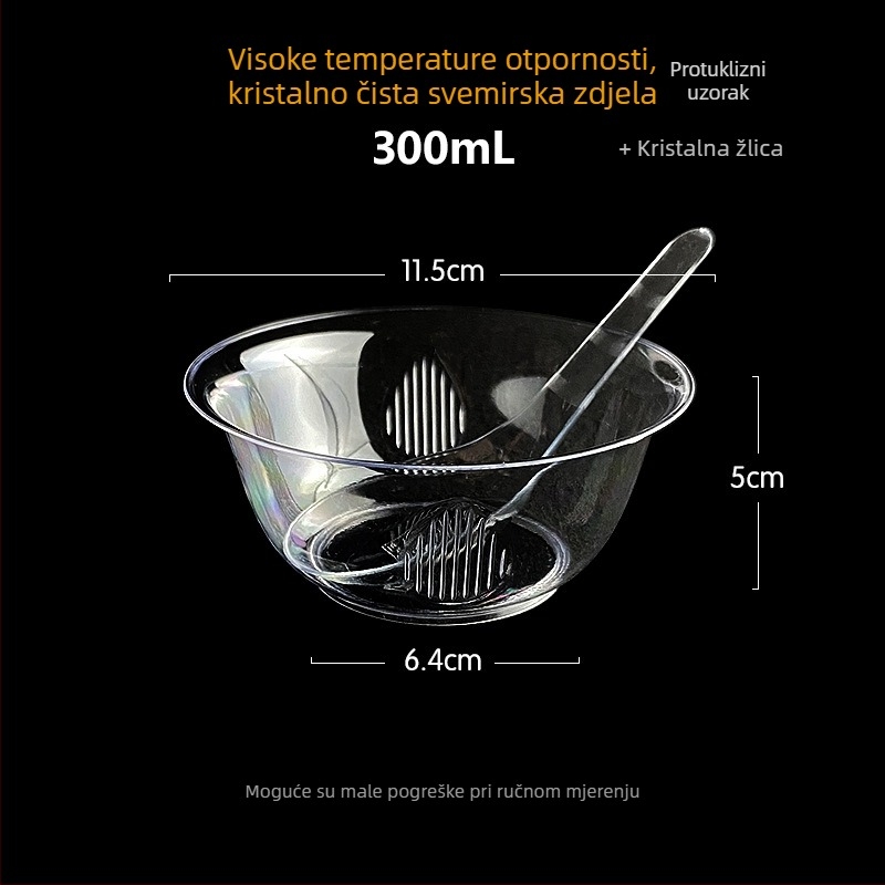Jednokratna zdjela Li shen, debeli plast, oko 300 ml, paket 20 komada