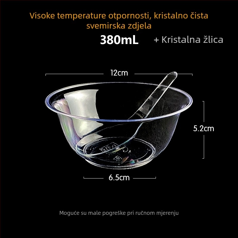 Jednokratna zdjela Li shen, debeli plast, oko 300 ml, paket 20 komada