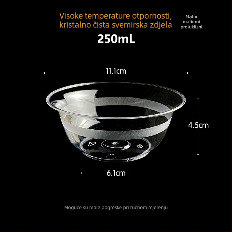Jednokratna zdjela Li shen, debeli plast, oko 300 ml, paket 20 komada