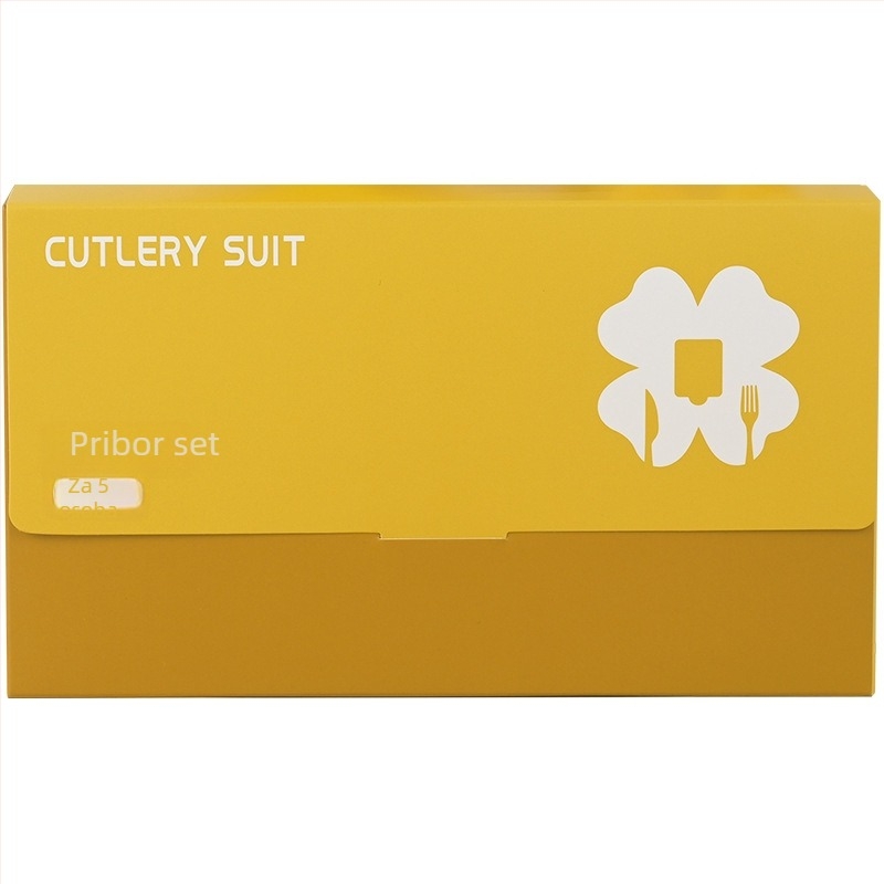Jednokratni set posuđa za rođendan: nož, vilica, tanjur, kapljica svijeće i rođendanska kapa – pet u jednome u poklon kutiji; plastika sigurna za hranu; prilagodljivo
