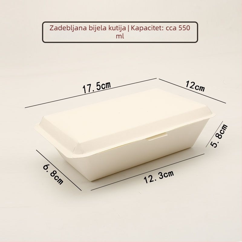 Jednokratna pravokutna papirnata kutija za dostavu hrane, za pečenu patku, pogodna za plodove mora i rižina jela
