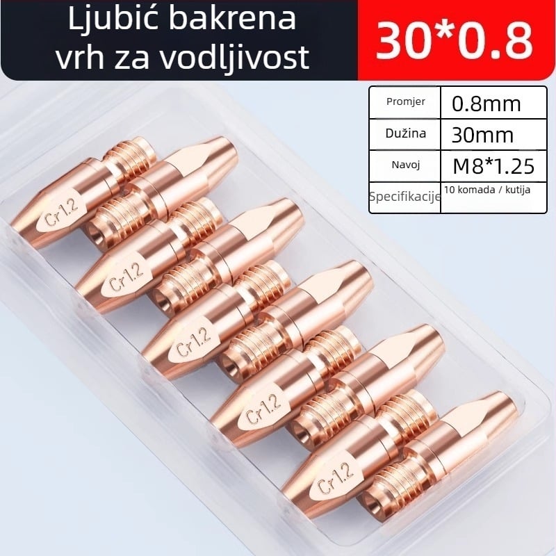 36KD vodljiva mlaznica od krom-žirkonij bakra, europskog stila za zavarivanje s plinskom zaštitom, dodatak za pištolj za zavarivanje, mlaznica za aluminijski žicu