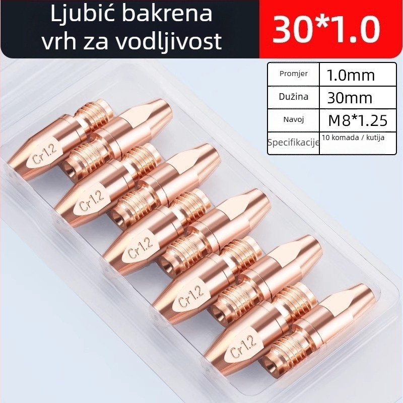 36KD vodljiva mlaznica od krom-žirkonij bakra, europskog stila za zavarivanje s plinskom zaštitom, dodatak za pištolj za zavarivanje, mlaznica za aluminijski žicu