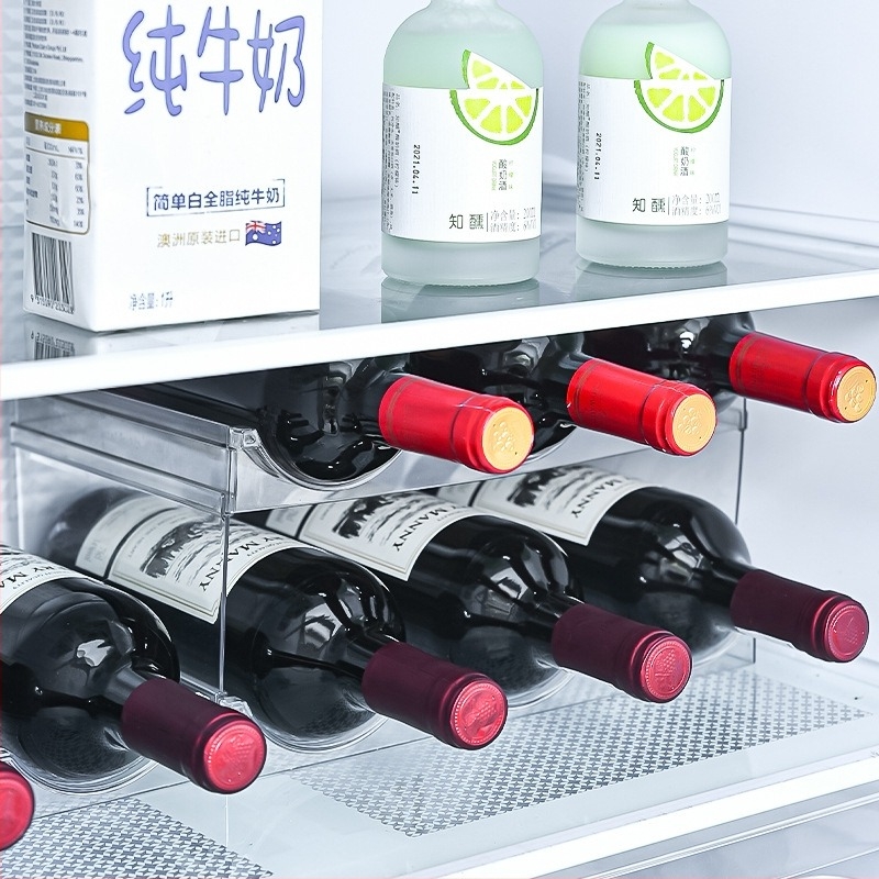 Desktop stalak za vino s više pretinaca za boce, 1-5 razina, PET materijal, bez bušenja, moderni minimalistički dizajn
