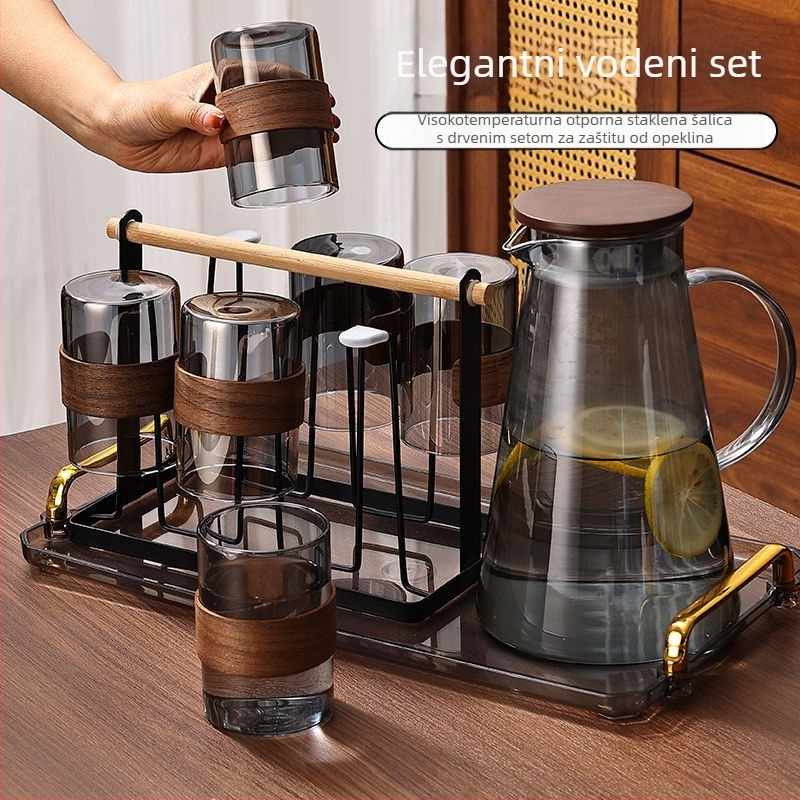 Stakleni set čajnih šalice, kineski stil, borosilikatno staklo, otporno na visoke temperature, idealno za poslovne darove