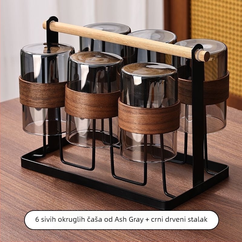 Stakleni set čajnih šalice, kineski stil, borosilikatno staklo, otporno na visoke temperature, idealno za poslovne darove