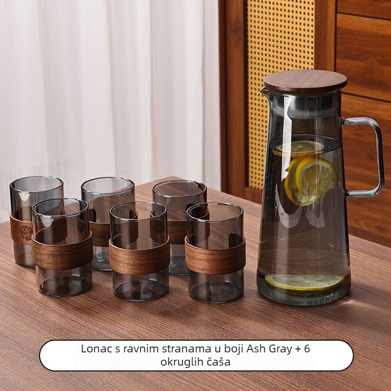 Stakleni set čajnih šalice, kineski stil, borosilikatno staklo, otporno na visoke temperature, idealno za poslovne darove