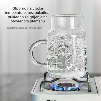 Set staklenih čaša za hladnu vodu za jednu osobu — staklo visoke borosilikatne, otporno na lomljenje, otporno na visoke temperature, velika kapaciteta