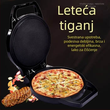 Električno tava za palačinke s dvostrukim grijanjem, promjer 28–32 cm, snaga 1200–1500 W, upravljanje gumbima