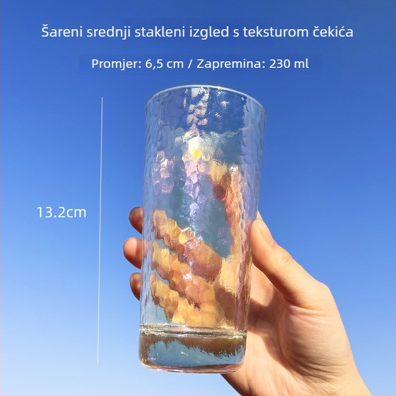 Dječja staklena čaša za DIY slikanje – tekstura čekića, jednostruka konstrukcija, uzorak Solid, težina 100 g