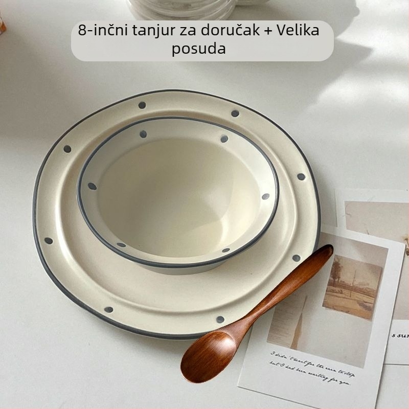 Dnevni tanjur, ovalni oblik, keramika, jednobojni, moderni minimalizam, površina sprejem