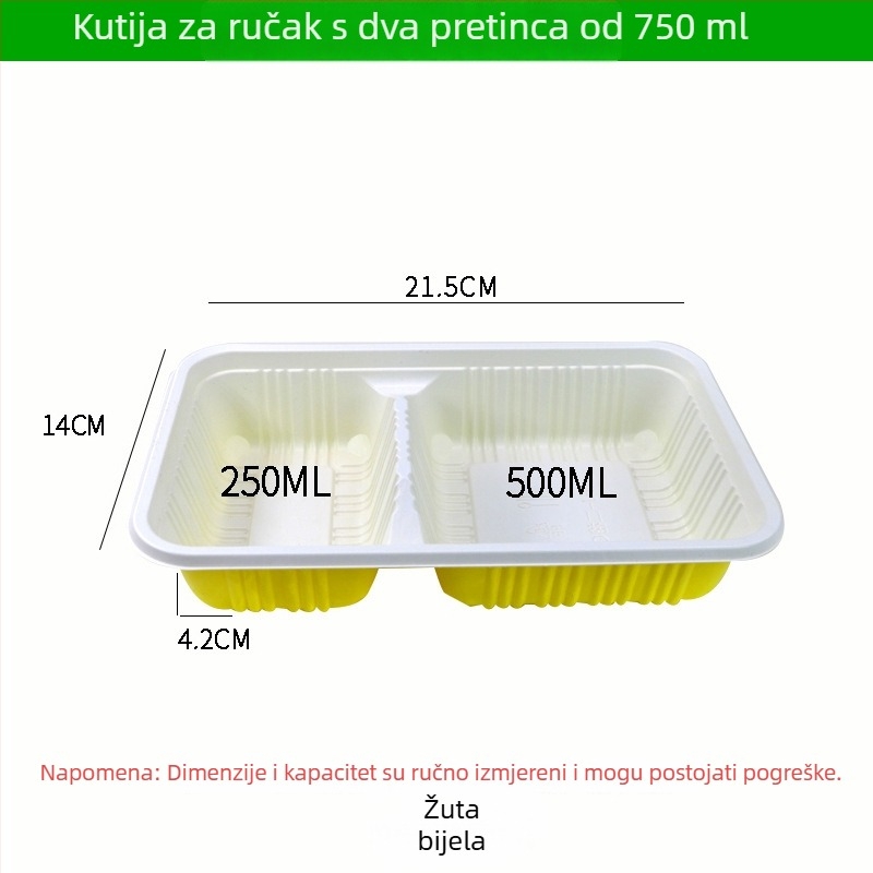Jednokratna kutija za obrok s četiri ili pet pretinaca, plastika za hranu visoke kvalitete, pravokutna kutija za dostavu