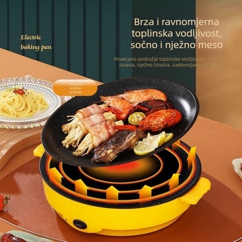 Višenamjenski električni grill-tiganj za kućnu upotrebu, kompaktni sve-u-jednom, korejski stil