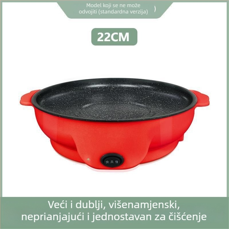 Višenamjenski električni grill-tiganj za kućnu upotrebu, kompaktni sve-u-jednom, korejski stil