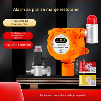 Malibu Industrijski fiksni detektor plina za zapaljive plinove i O2/CO/CO2/H2S/TVOC, napajanje 24V DC ili AC220V, rezolucija 0,1% LEL, točnost ±3% LEL, zvuk i svjetlo alarm