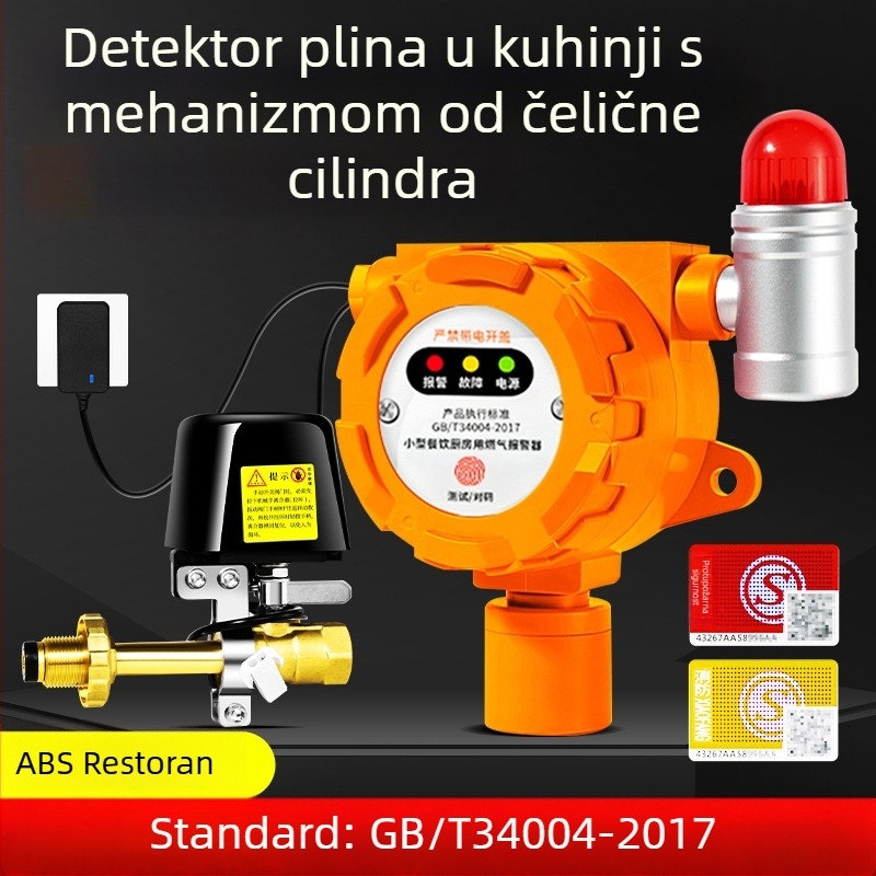 Malibu Industrijski fiksni detektor plina za zapaljive plinove i O2/CO/CO2/H2S/TVOC, napajanje 24V DC ili AC220V, rezolucija 0,1% LEL, točnost ±3% LEL, zvuk i svjetlo alarm