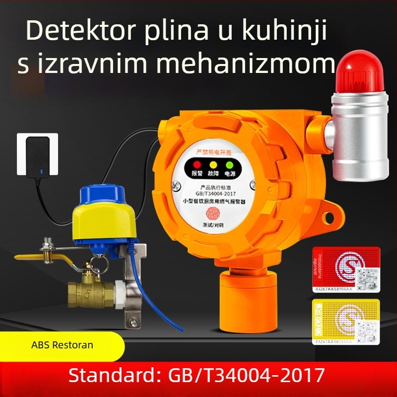 Malibu Industrijski fiksni detektor plina za zapaljive plinove i O2/CO/CO2/H2S/TVOC, napajanje 24V DC ili AC220V, rezolucija 0,1% LEL, točnost ±3% LEL, zvuk i svjetlo alarm