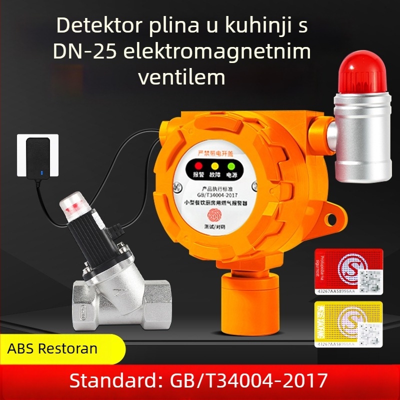 Malibu Industrijski fiksni detektor plina za zapaljive plinove i O2/CO/CO2/H2S/TVOC, napajanje 24V DC ili AC220V, rezolucija 0,1% LEL, točnost ±3% LEL, zvuk i svjetlo alarm