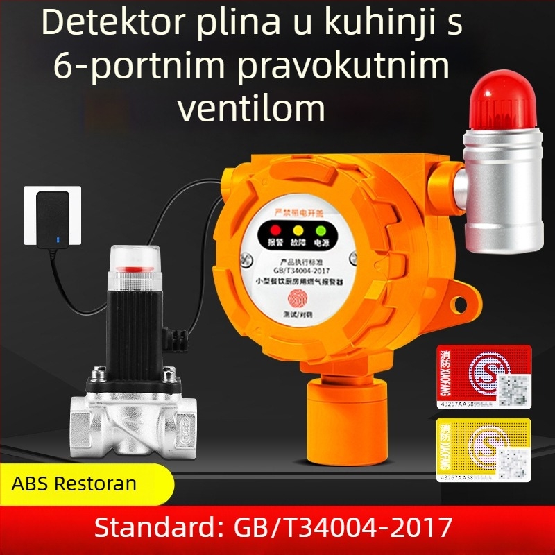 Malibu Industrijski fiksni detektor plina za zapaljive plinove i O2/CO/CO2/H2S/TVOC, napajanje 24V DC ili AC220V, rezolucija 0,1% LEL, točnost ±3% LEL, zvuk i svjetlo alarm