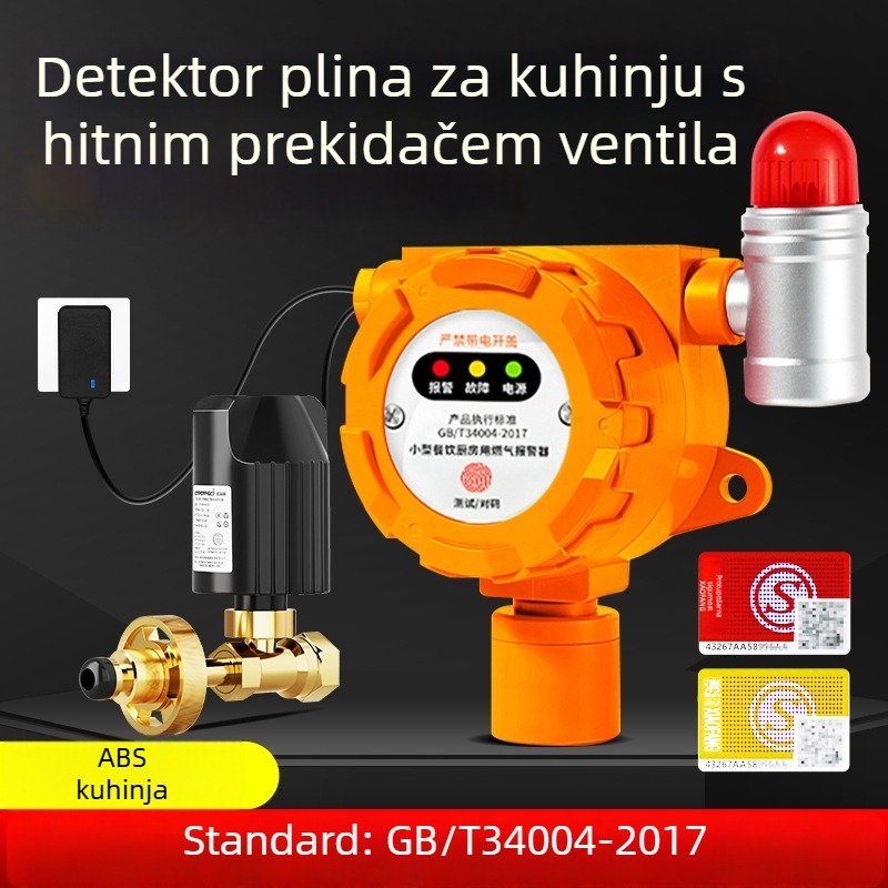 Malibu Industrijski fiksni detektor plina za zapaljive plinove i O2/CO/CO2/H2S/TVOC, napajanje 24V DC ili AC220V, rezolucija 0,1% LEL, točnost ±3% LEL, zvuk i svjetlo alarm